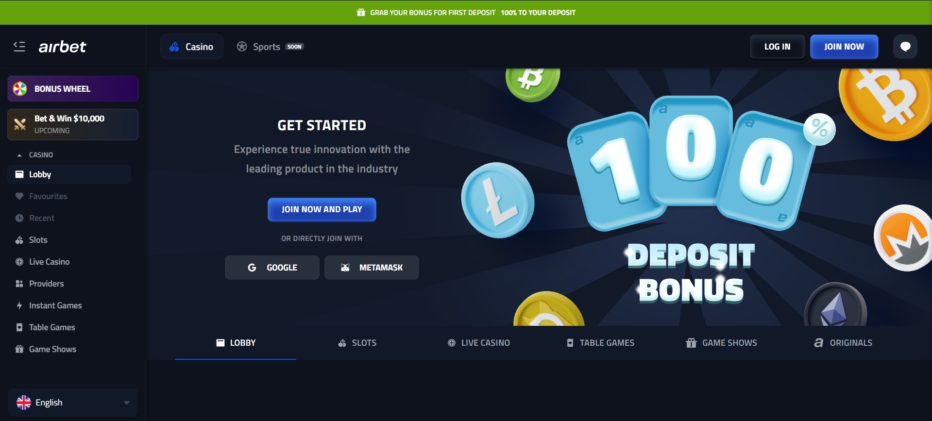 AircashBet Casino screenshot 1