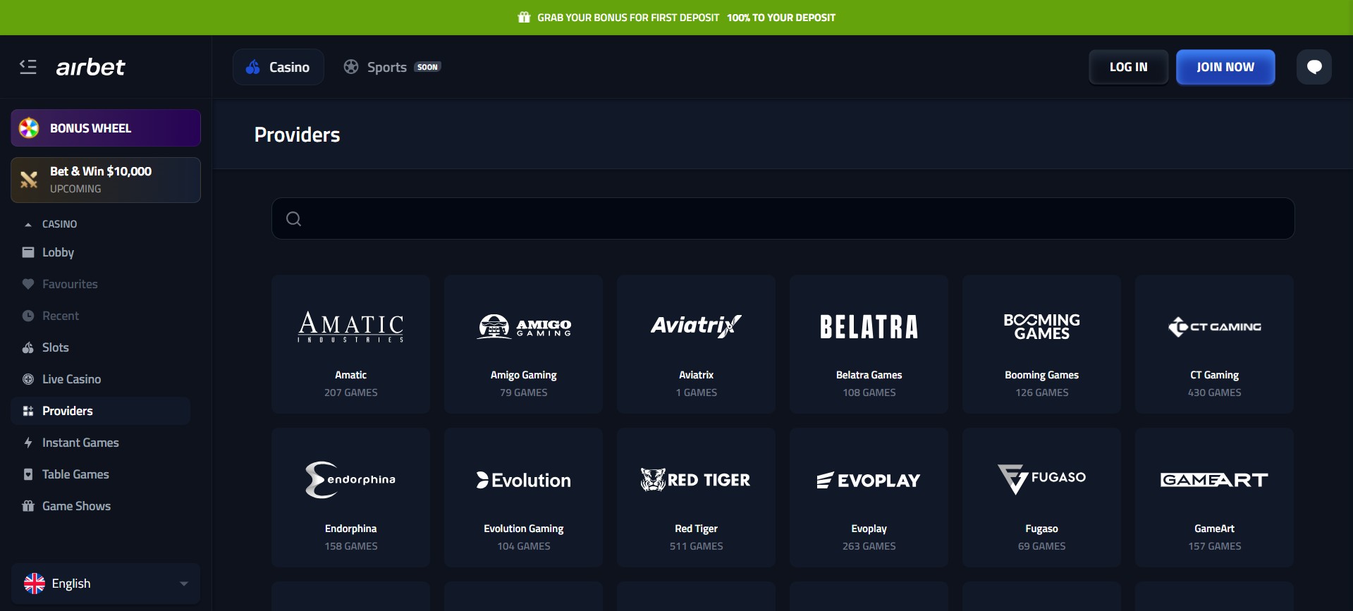 AircashBet Casino screenshot 2