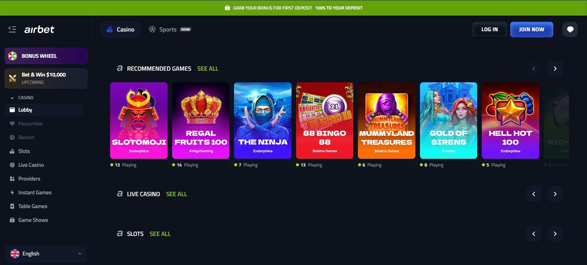 AircashBet Casino screenshot 4