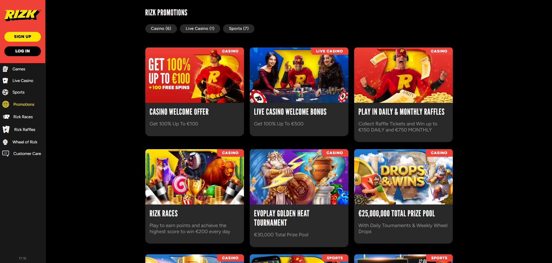 Rizk Casino screenshot 3
