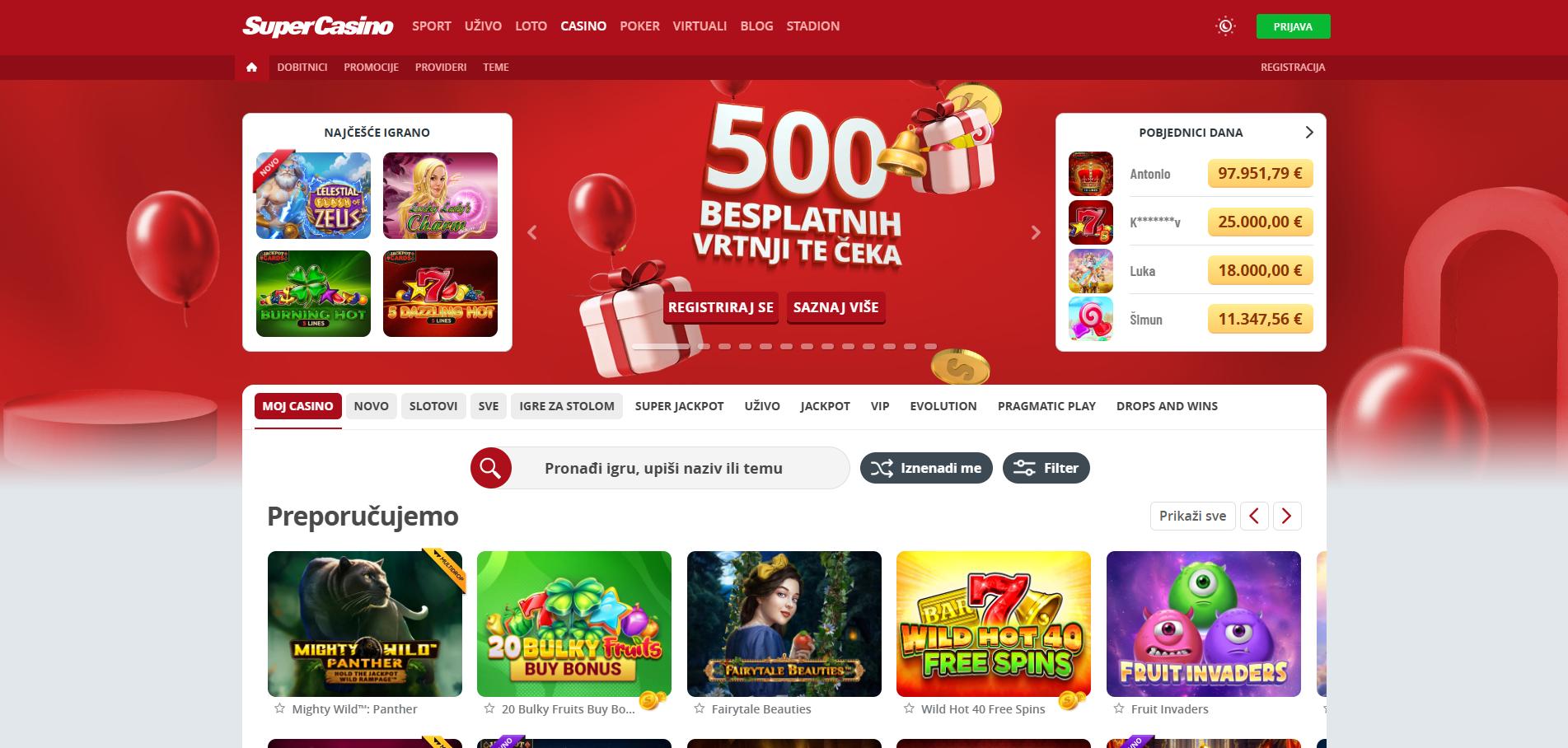 SuperSport Casino screenshot 1