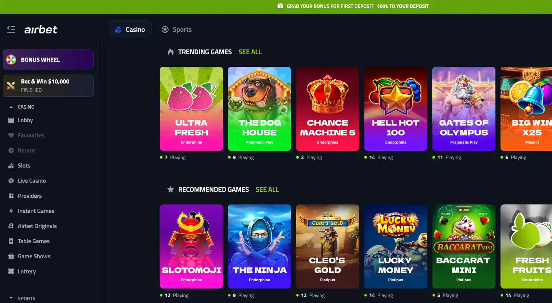 8. AircashBet Casino